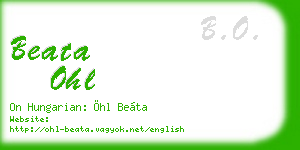 beata ohl business card